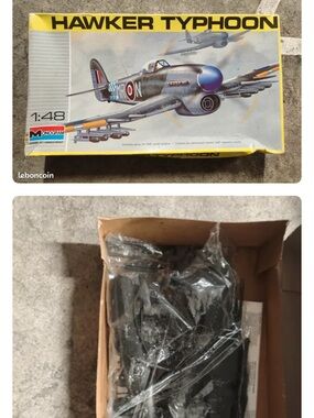 Hawker Typhoon 1:48 Scale Model Kit - Black/Gray